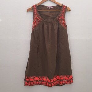 Calypso St. Barth Brown and Orange Sleeveless Dress